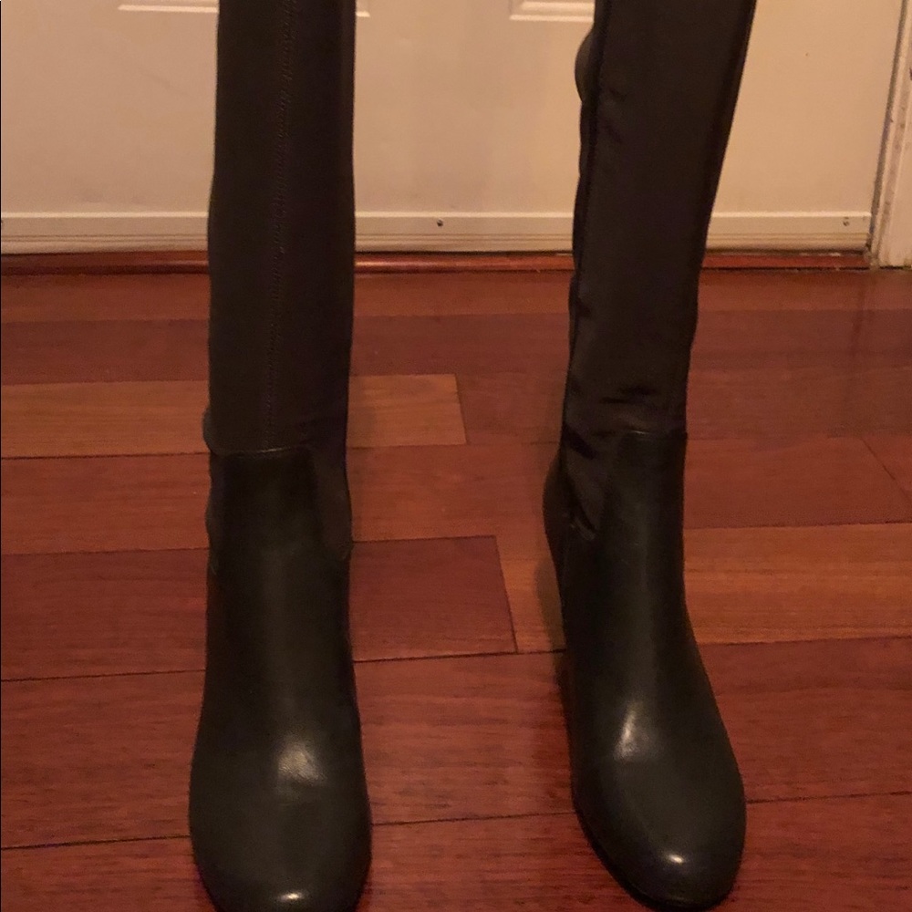 Isaac Mizrahi Knee High Grey Wedge Boots